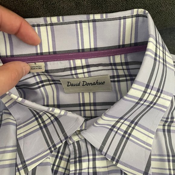 L Purple long sleeve david Donahue shirt - Picture 1 of 3